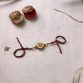 Mandala Art Handpainted Wooden Rakhi 10