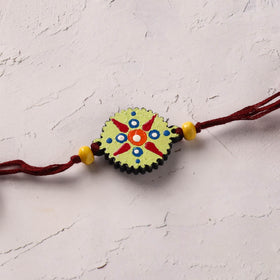 Mandala Art Handpainted Wooden Rakhi 10