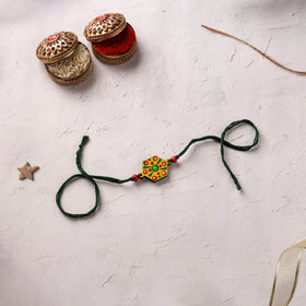 Mandala Art Handpainted Wooden Rakhi 11