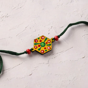 Mandala Art Handpainted Wooden Rakhi 11