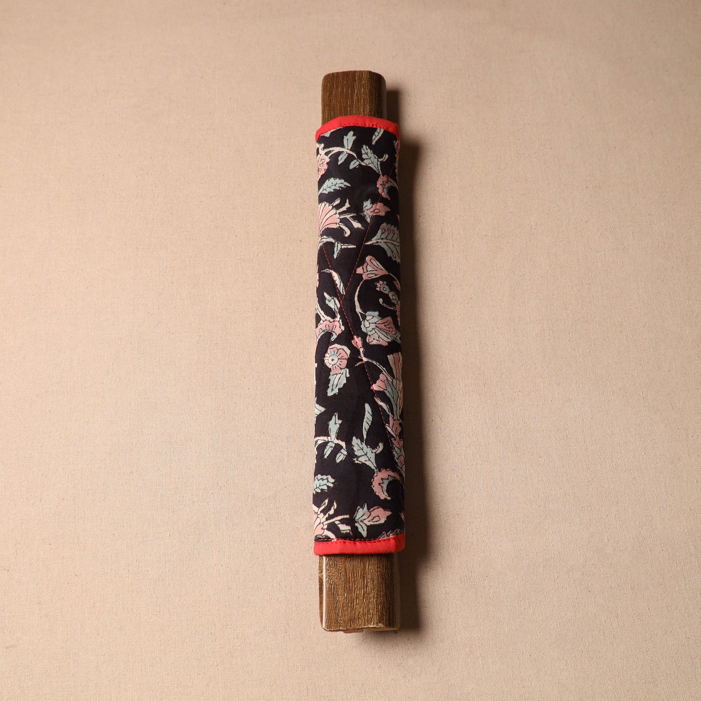 Black - handmade cotton fridge handle cover 38 - handcrafted