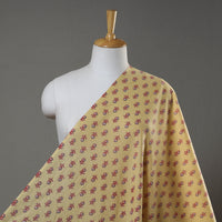 Yellow - Kantha Stitch Cotton Sanganeri Print Fabric 08