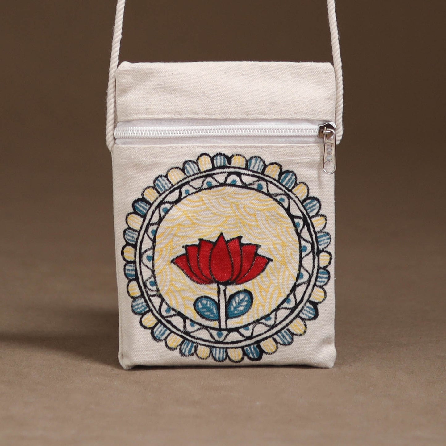 Madhubani Handpainted Mobile Sling Bag 44