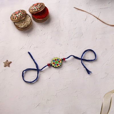 Mandala Art Handpainted Wooden Rakhi 13