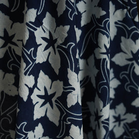 Bindaas Hand Block Art Print Natural Dyed Cotton Fabric - Karela Leaf