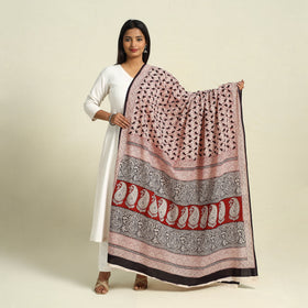  Multicolor Natural Dye Mul Cotton Bagh Print Dupatta
