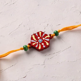 Mandala Art Handpainted Wooden Rakhi 15