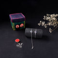 Handcrafted Meenakari Bhaiya Bhabhi Rakhi Set with Coir Box 159