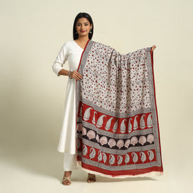 Buy Beige Natural Dye Mul Cotton Bagh Print Dupatta