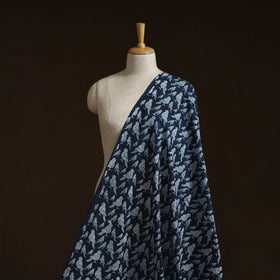 Bindaas Hand Block Art Print Natural Dyed Cotton Fabric - Kabootar Ja Ja
