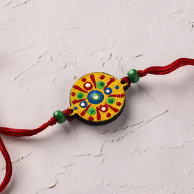 Mandala Art Handpainted Wooden Rakhi 18