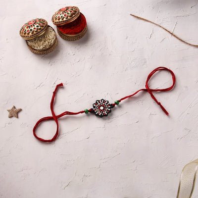 Mandala Art Handpainted Wooden Rakhi 19