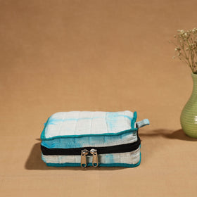 Blue Handmade Cotton Jewelry Bag - 4 Pockets