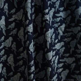 Bindaas Hand Block Art Print Natural Dyed Cotton Fabric - Kabootar Ja Ja