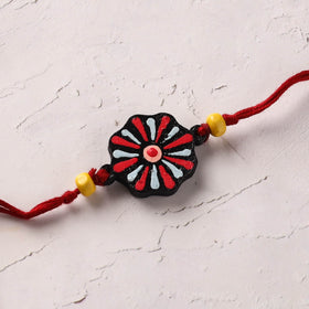 Mandala Art Handpainted Wooden Rakhi 21