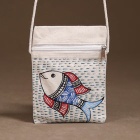Madhubani Handpainted Mobile Sling Bag 47