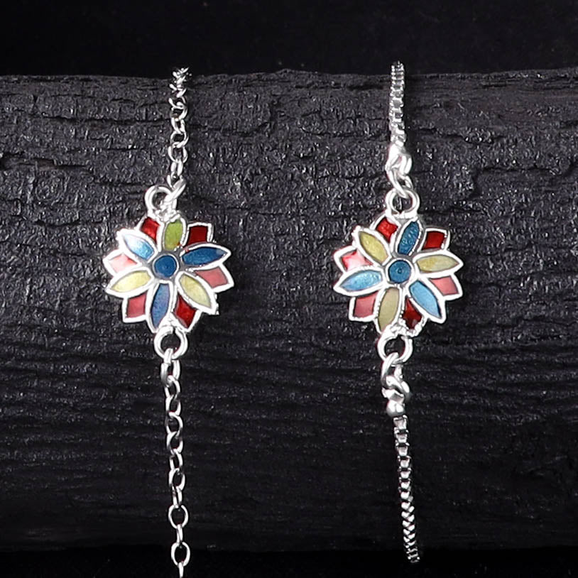 Handcrafted Meenakari Bhaiya Bhabhi Rakhi Set with Coir Box 167