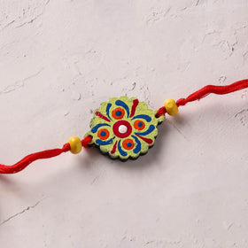 Mandala Art Handpainted Wooden Rakhi 24