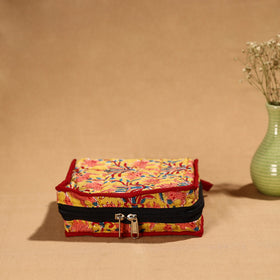 Yellow Handmade Cotton Jewelry Bag - 4 Pockets | iTokri