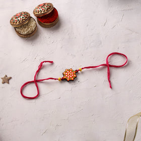 Mandala Art Handpainted Wooden Rakhi 25