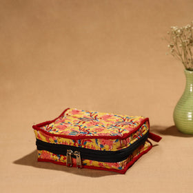Yellow Handmade Cotton Jewelry Bag - 4 Pockets | iTokri