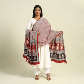 Buy Natural Dye Mul Cotton Bagh Print Dupatta