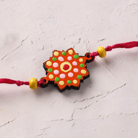 Mandala Art Handpainted Wooden Rakhi 25