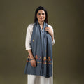 Buy Grey Cotton Kashida Embroidery Stole