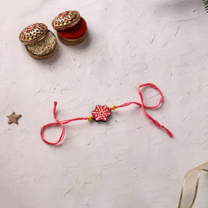 Mandala Art Handpainted Wooden Rakhi 26
