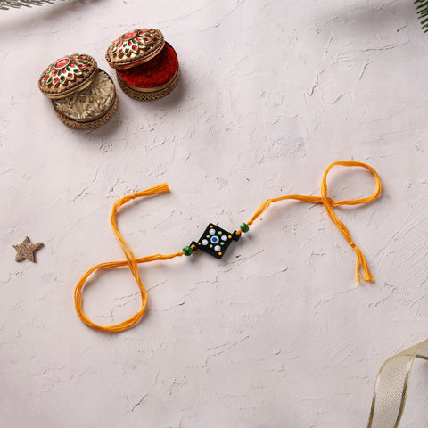 Mandala Art Handpainted Wooden Rakhi 27