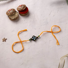 Mandala Art Handpainted Wooden Rakhi 27