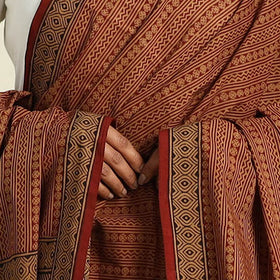 Buy Brown Natural Dye Mul Cotton Bagh Print Dupatta