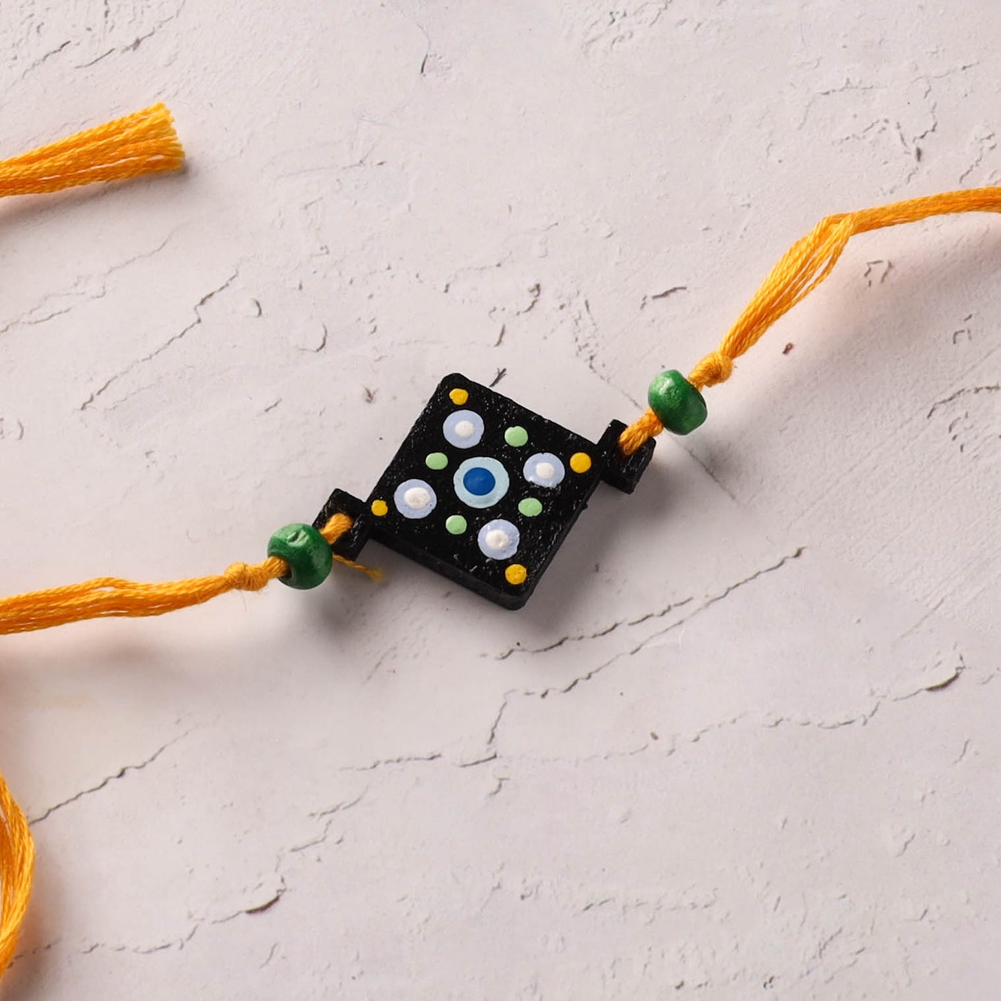 Mandala Art Handpainted Wooden Rakhi 27