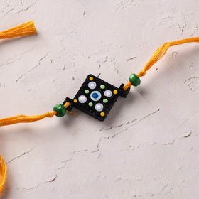 Mandala Art Handpainted Wooden Rakhi 27