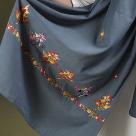 Buy Grey Cotton Kashida Embroidery Stole