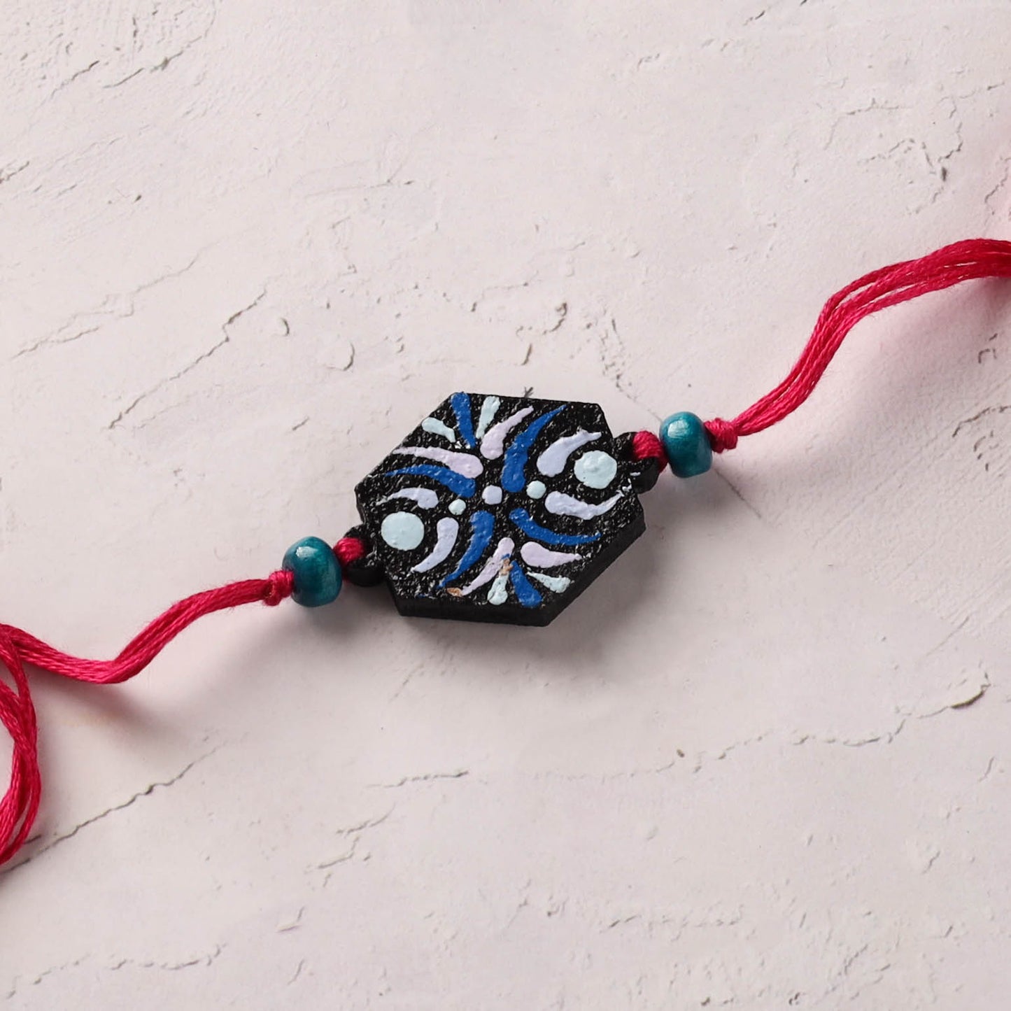 Mandala Art Handpainted Wooden Rakhi 29