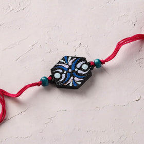 Mandala Art Handpainted Wooden Rakhi 29