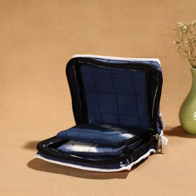 Blue Handmade Cotton Jewelry Bag - 4 Pockets