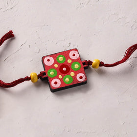 Mandala Art Handpainted Wooden Rakhi 30