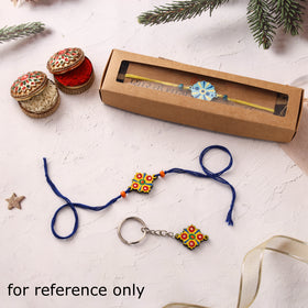 Mandala Art Handpainted Wooden Rakhi 11