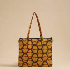  Yellow Handcrafted Quilted Cotton Hand Bag