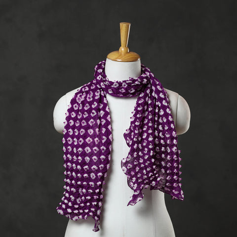 Purple - Kutch Tie-Dye Cotton Bandhani Stole 08