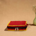 Red Handmade Cotton Jewelry Bag - 4 Pockets | iTokri