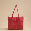 Red Handcrafted Quilted Cotton Hand Bag