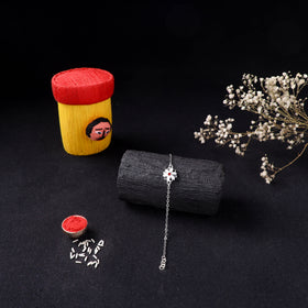 Handcrafted Meenakari Rakhi for Brother with Coir Box 172