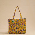  Yellow Handcrafted Quilted Cotton Hand Bag