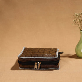 Brown Handmade Cotton Jewelry Bag - 4 Pockets | iTokri