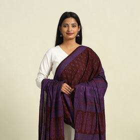 Buy Maroon Natural Dye Mul Cotton Bagh Print Dupatta