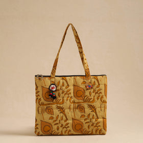  Yellow Handcrafted Quilted Cotton Hand Bag