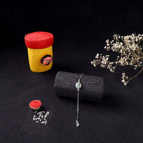 Handcrafted Meenakari Rakhi for Brother with Coir Box 177